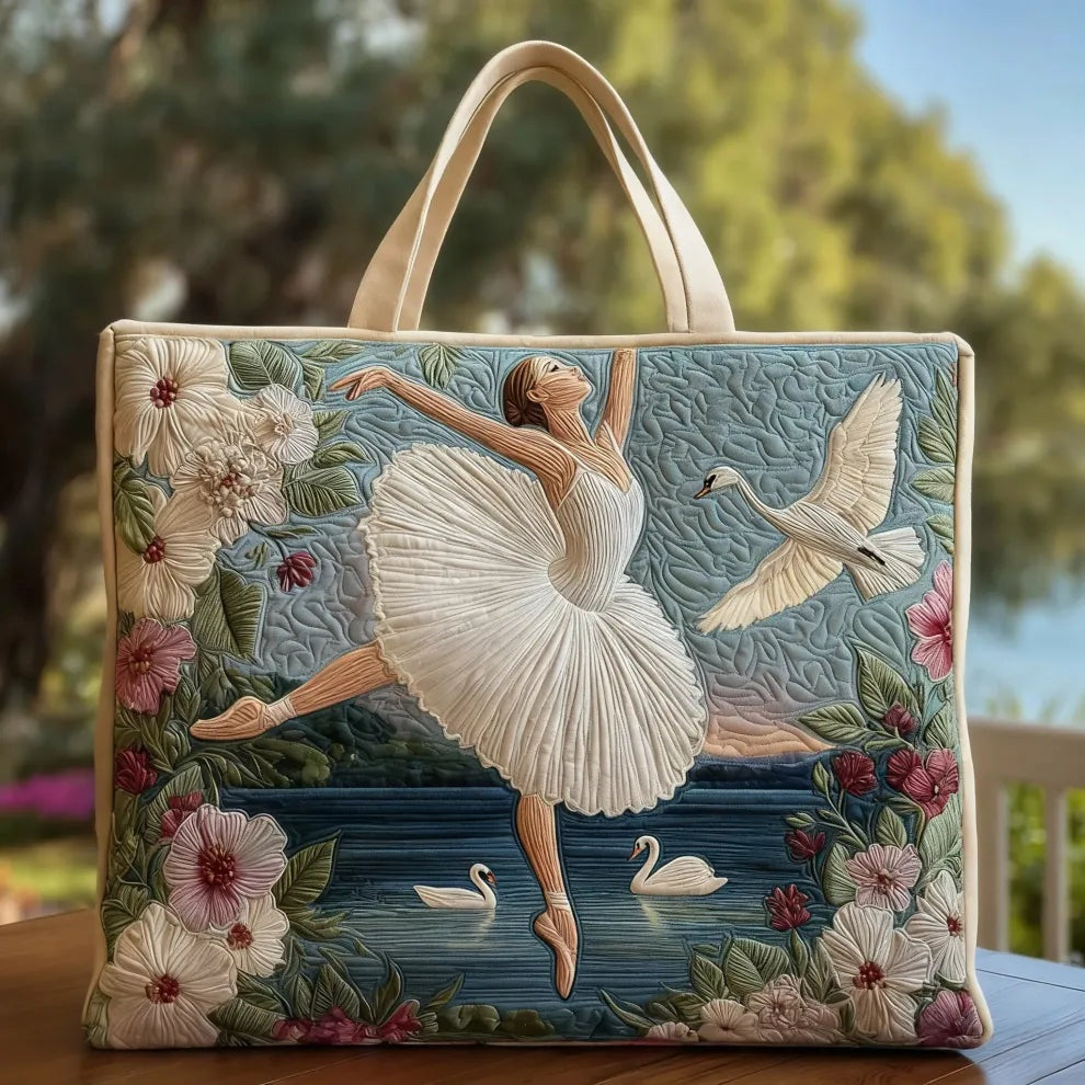 Women's Handmade Quilted Tote Bag with Unique Print