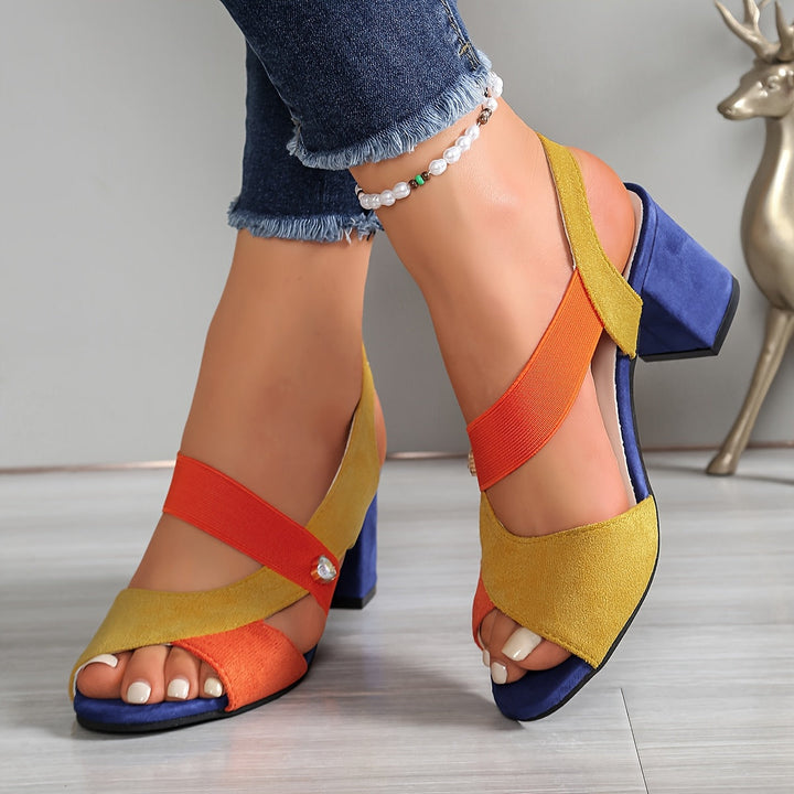 Women's Faux Leather Comfort Block Heel Sandals Autumn Footwear