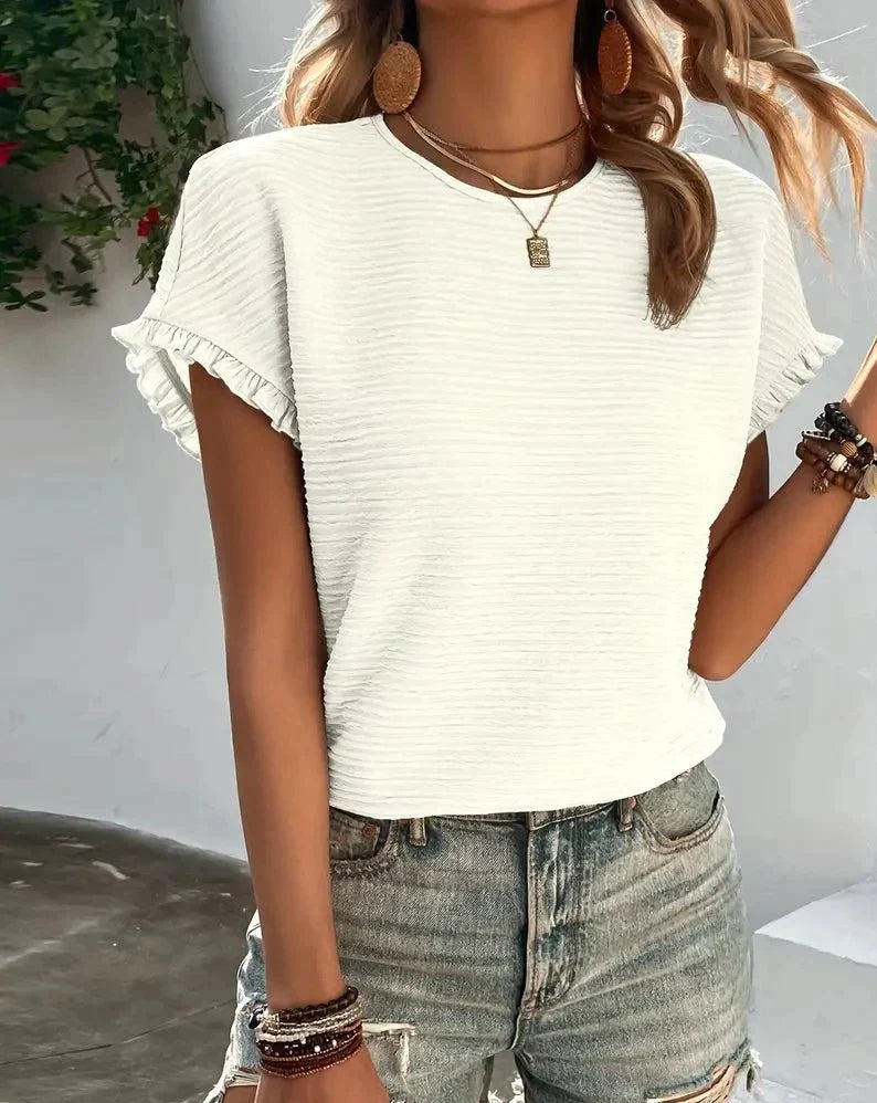 Jinky - Cute Women's Round Neck T-shirt with Short Sleeves