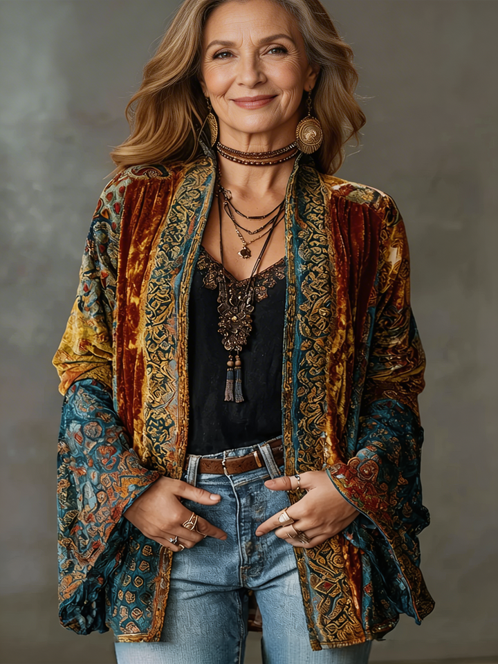 Women's Cotton Boho Kimono Jacket Cardigan Autumn Outfit
