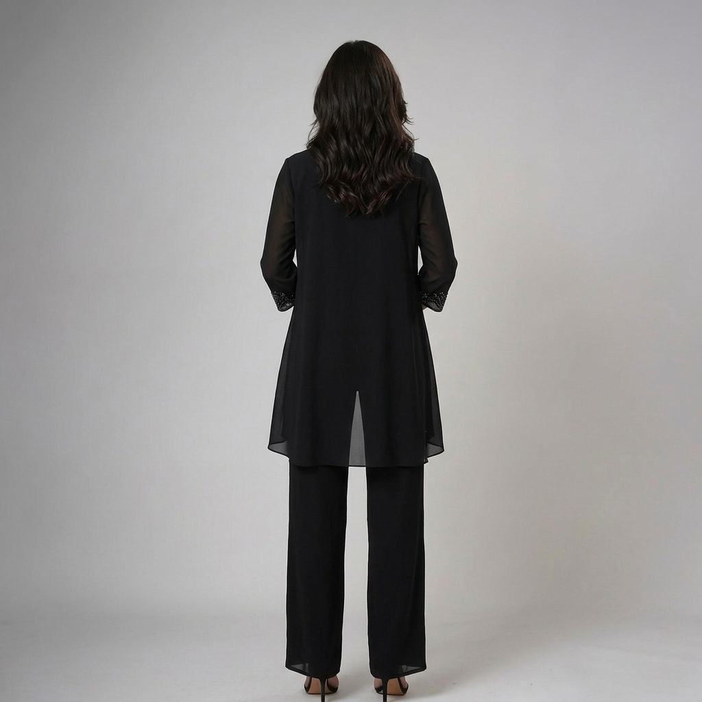 Women's Three-Piece Lace Top and Wide-Leg Pants Set Autumn Outfit