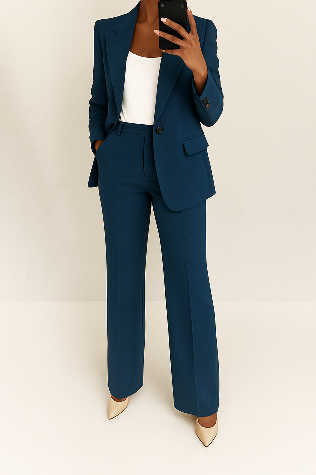 Women's Elegant 2-Piece Suit Set with Blazer and Pants for Office and Autumn