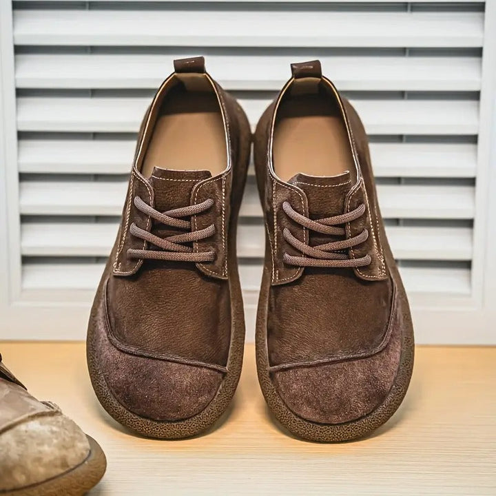 Men's Leather Comfort Walking Shoes Autumn Lace-Up Casual Shoes