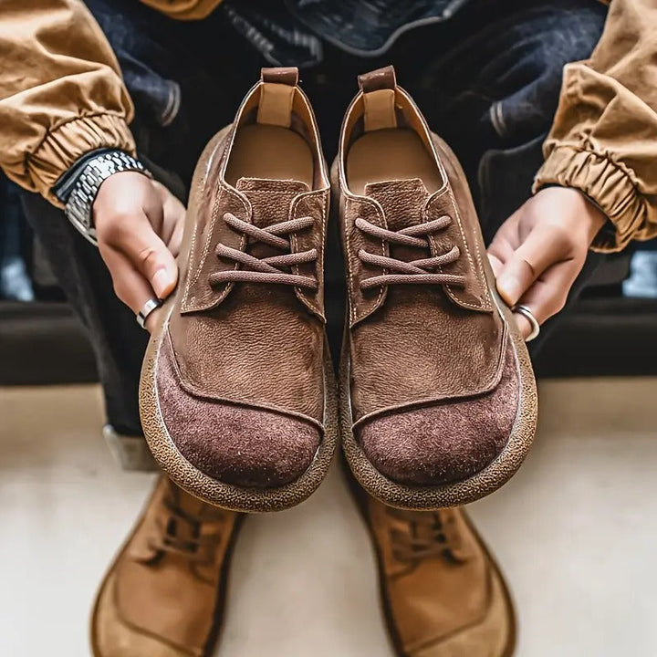 Men's Leather Comfort Walking Shoes Autumn Lace-Up Casual Shoes
