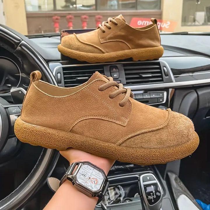 Men's Leather Comfort Walking Shoes Autumn Lace-Up Casual Shoes