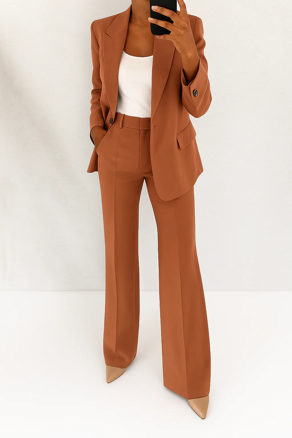 Women's Elegant 2-Piece Suit Set with Blazer and Pants for Office and Autumn