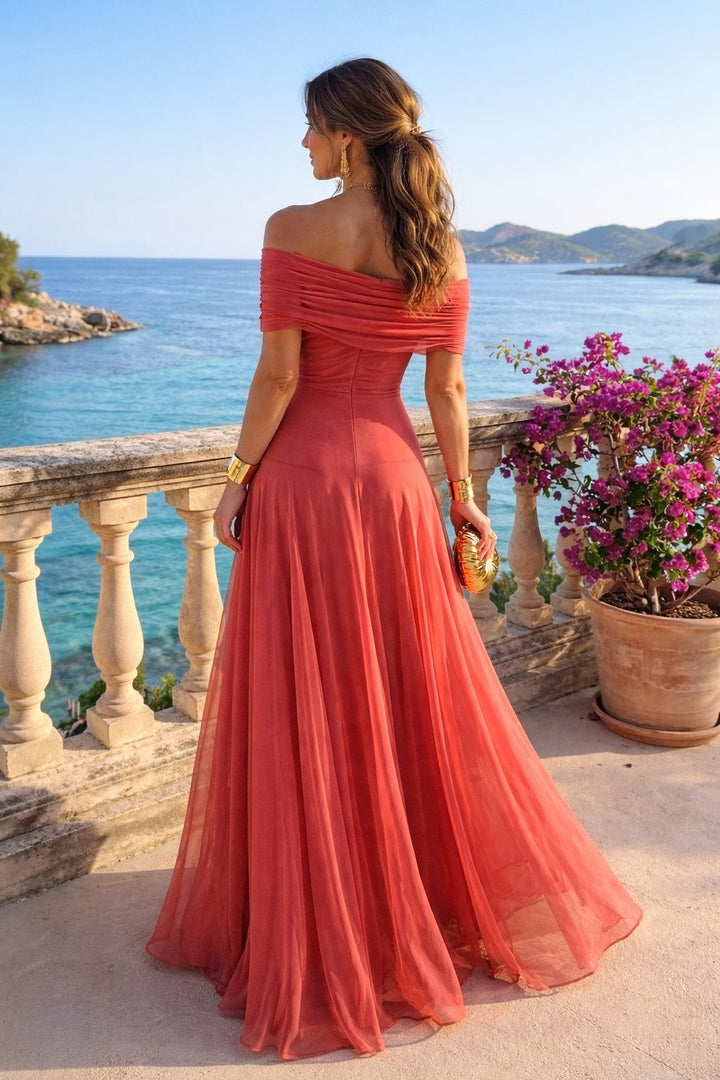 Women's Strapless Long Evening Dress Knit Autumn Formal Gown