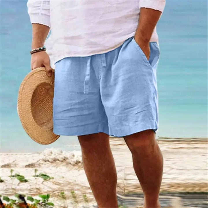 Men's Linen Shorts with Elastic Waist