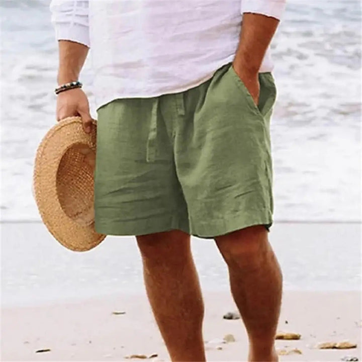 Men's Linen Shorts with Elastic Waist