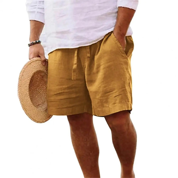 Men's Linen Shorts with Elastic Waist