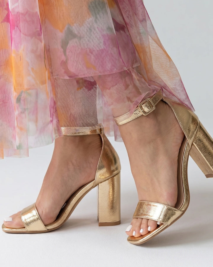 Women's Block Heel Sandals Leather Autumn Dress Shoes
