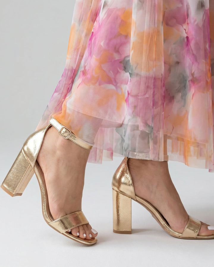 Women's Block Heel Sandals Leather Autumn Dress Shoes