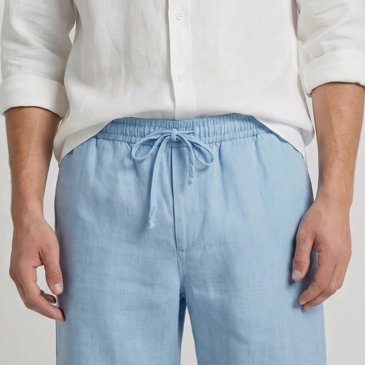 Men's Linen Casual Shorts Elastic Waist Autumn Bermuda Pants