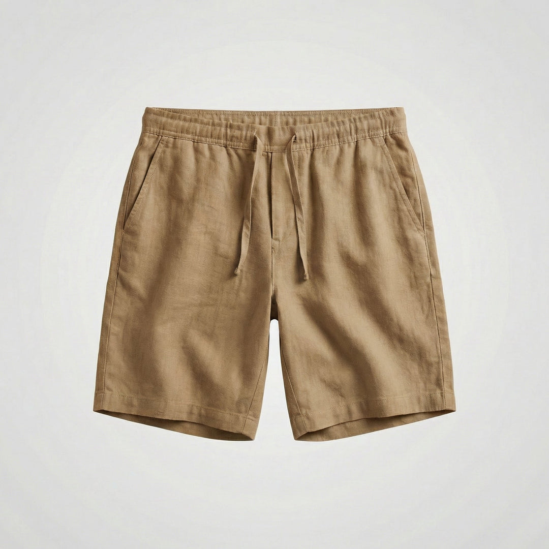 Men's Linen Casual Shorts Elastic Waist Autumn Bermuda Pants