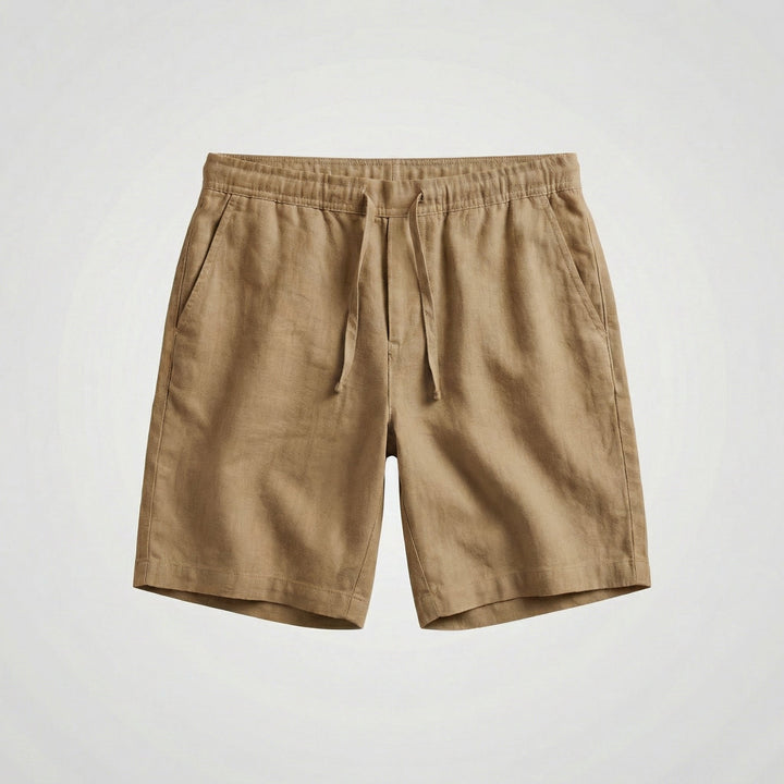 Men's Linen Casual Shorts Elastic Waist Autumn Bermuda Pants