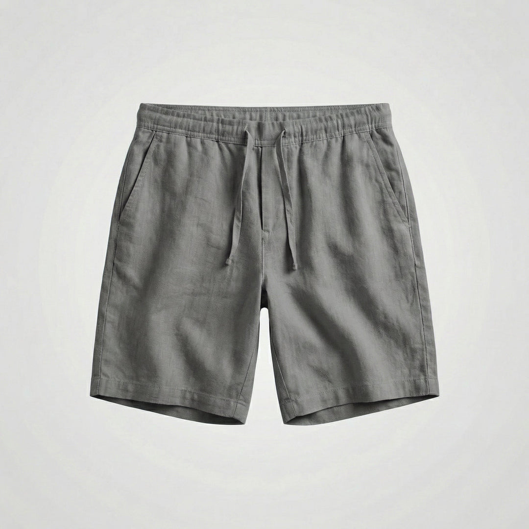 Men's Linen Casual Shorts Elastic Waist Autumn Bermuda Pants