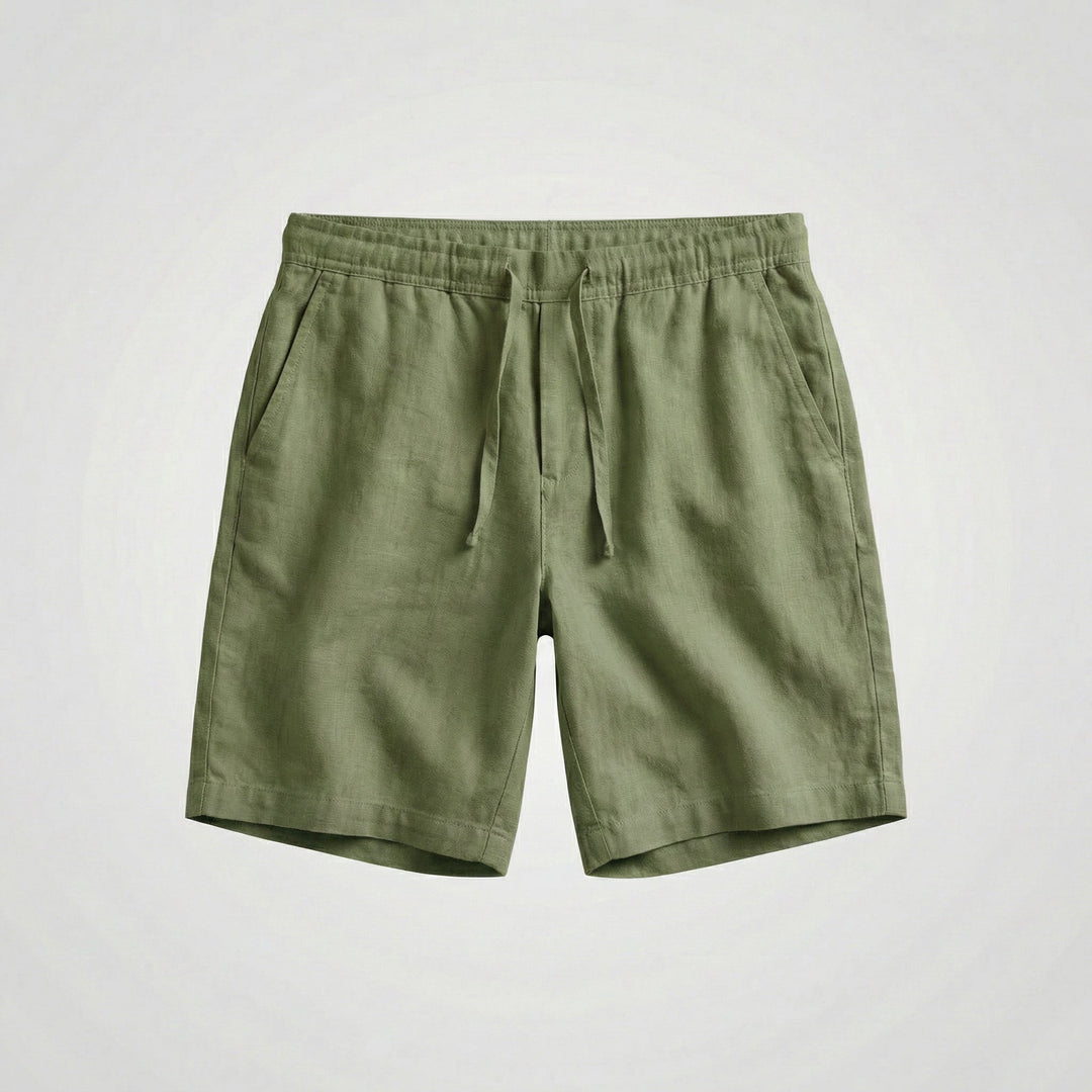 Men's Linen Casual Shorts Elastic Waist Autumn Bermuda Pants