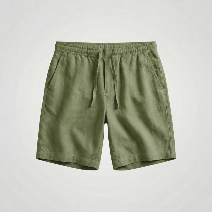 Men's Linen Casual Shorts Elastic Waist Autumn Bermuda Pants