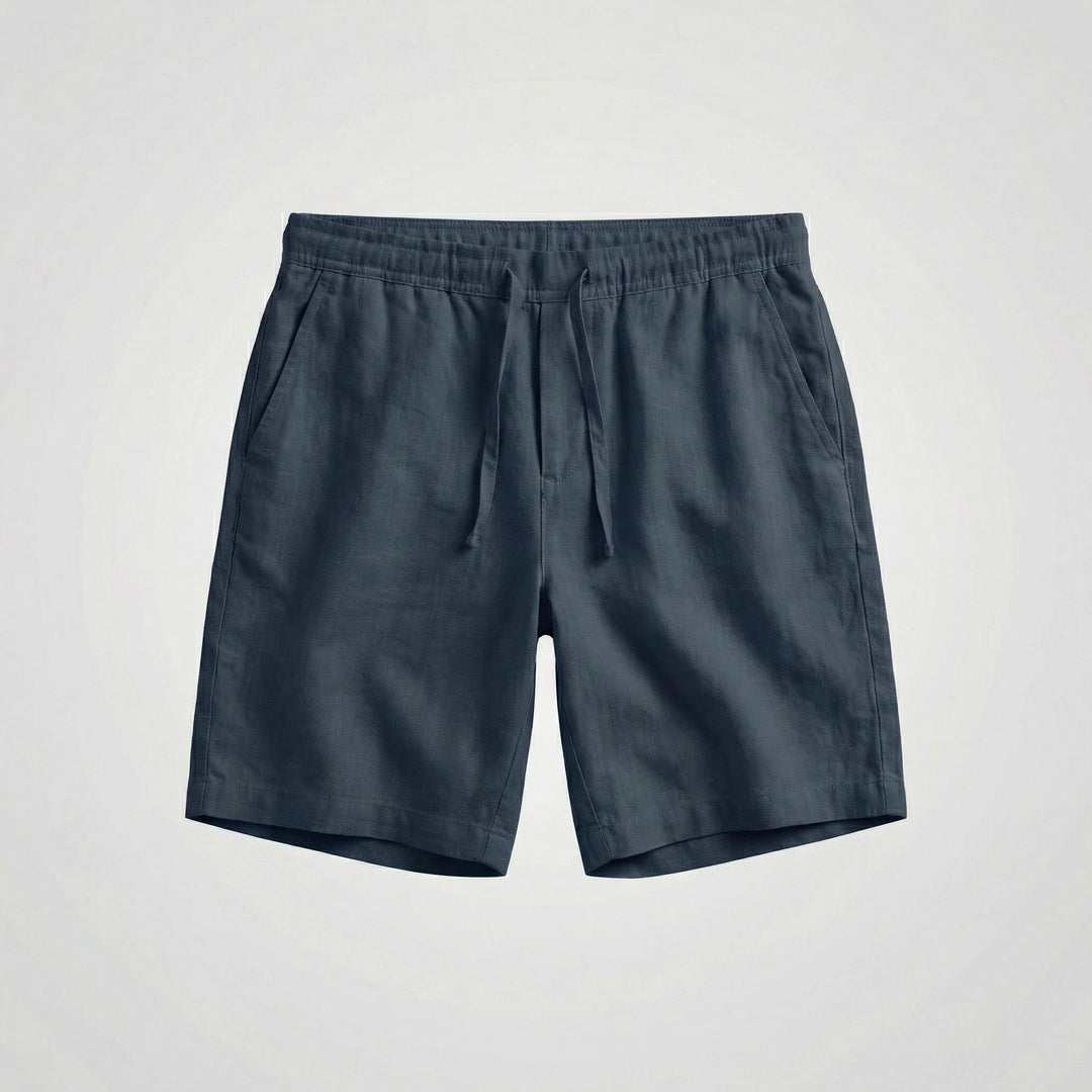 Men's Linen Casual Shorts Elastic Waist Autumn Bermuda Pants