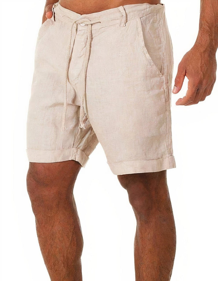 Men's Linen Shorts with Elastic Waistband