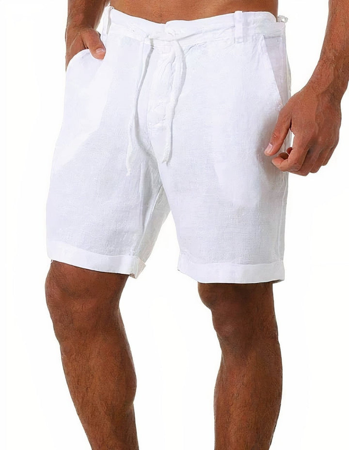 Men's Linen Shorts with Elastic Waistband