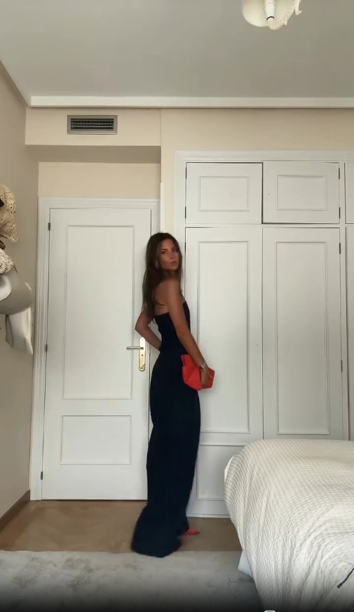 Women's Strapless Wide Leg Jumpsuit Knit Autumn Evening Dress