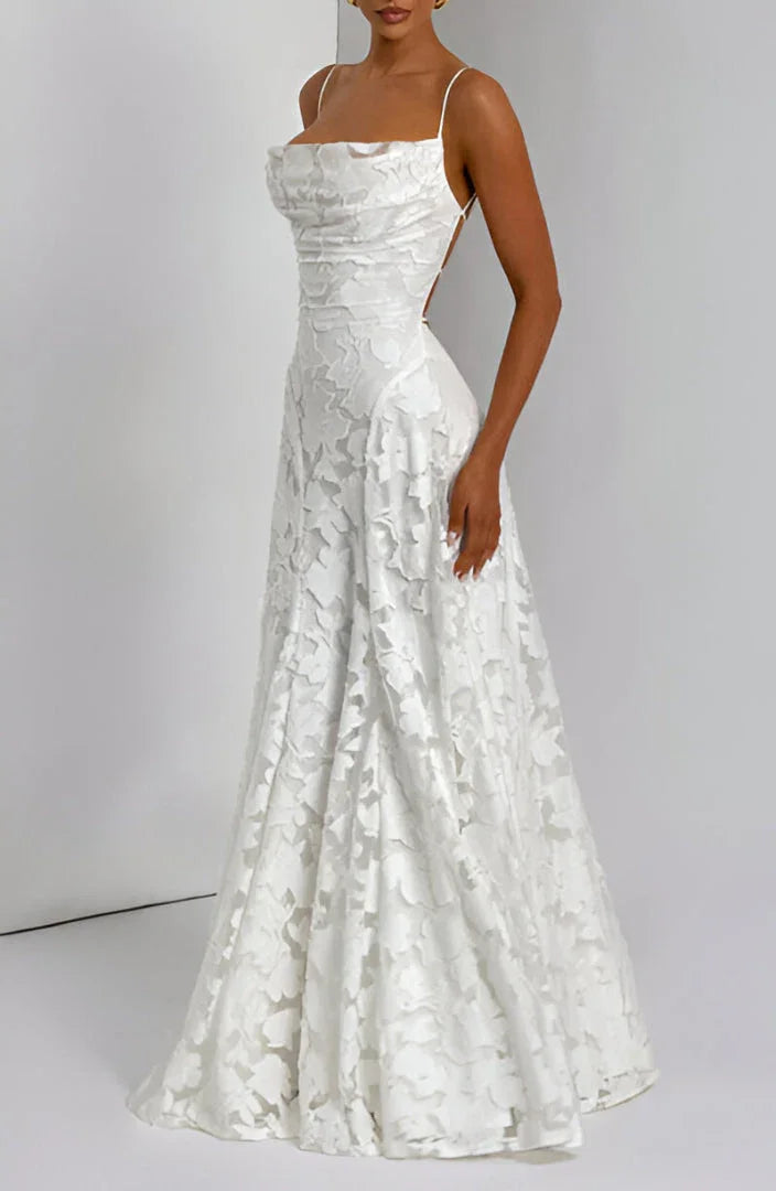 Maxi Dress for Women Summer Floral Spaghetti Strap Evening Dress for Special Occasions