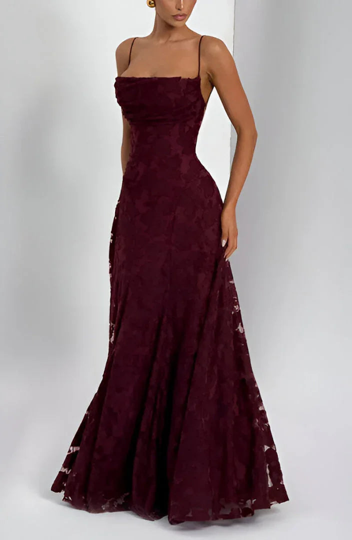 Maxi Dress for Women Summer Floral Spaghetti Strap Evening Dress for Special Occasions