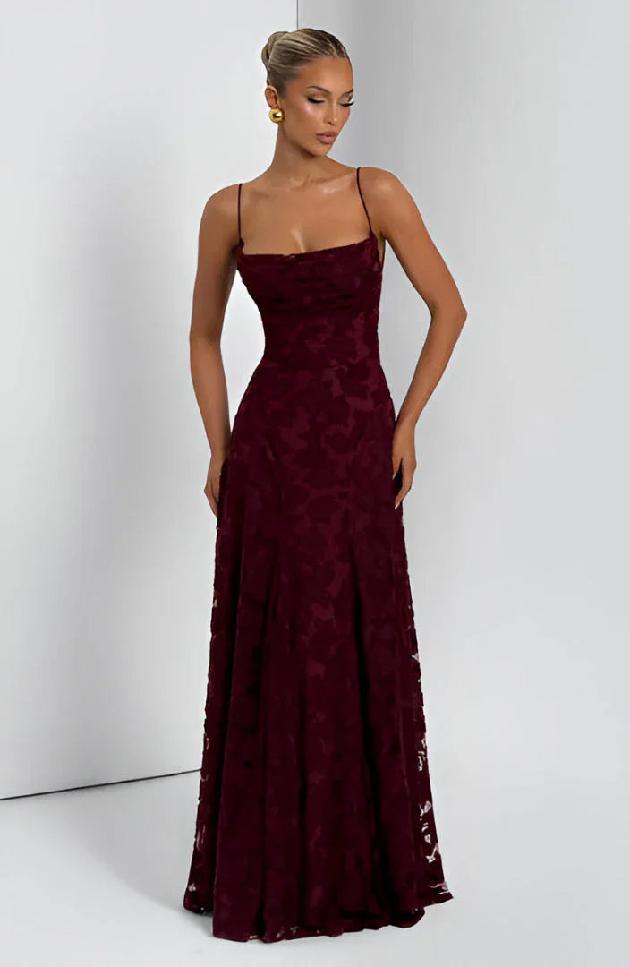 Maxi Dress for Women Summer Floral Spaghetti Strap Evening Dress for Special Occasions
