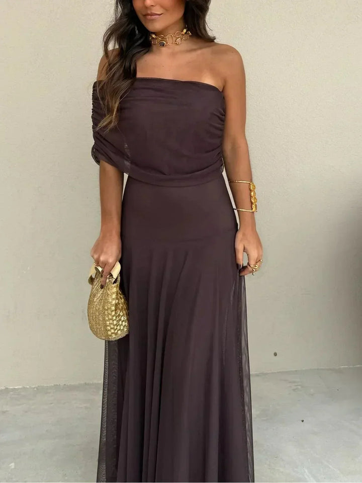 Maxi Dress for Women Fall Off-the-Shoulder Evening Dress for Special Occasions