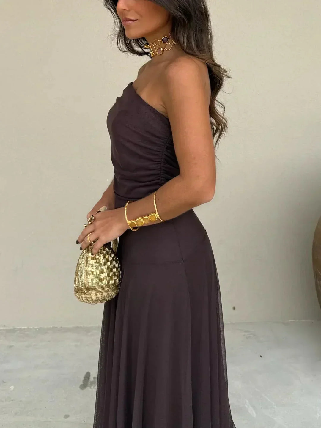 Maxi Dress for Women Fall Off-the-Shoulder Evening Dress for Special Occasions