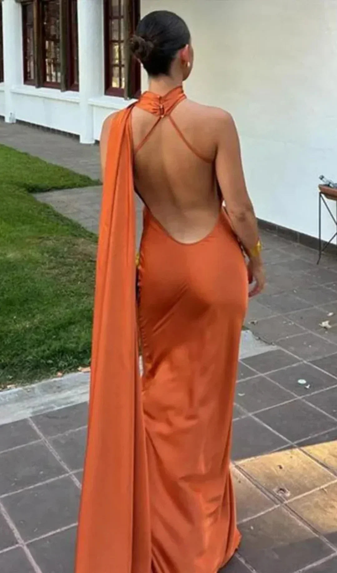 Maxi Dress for Women Fall One-Shoulder Evening Dress with Draped Asymmetrical Design