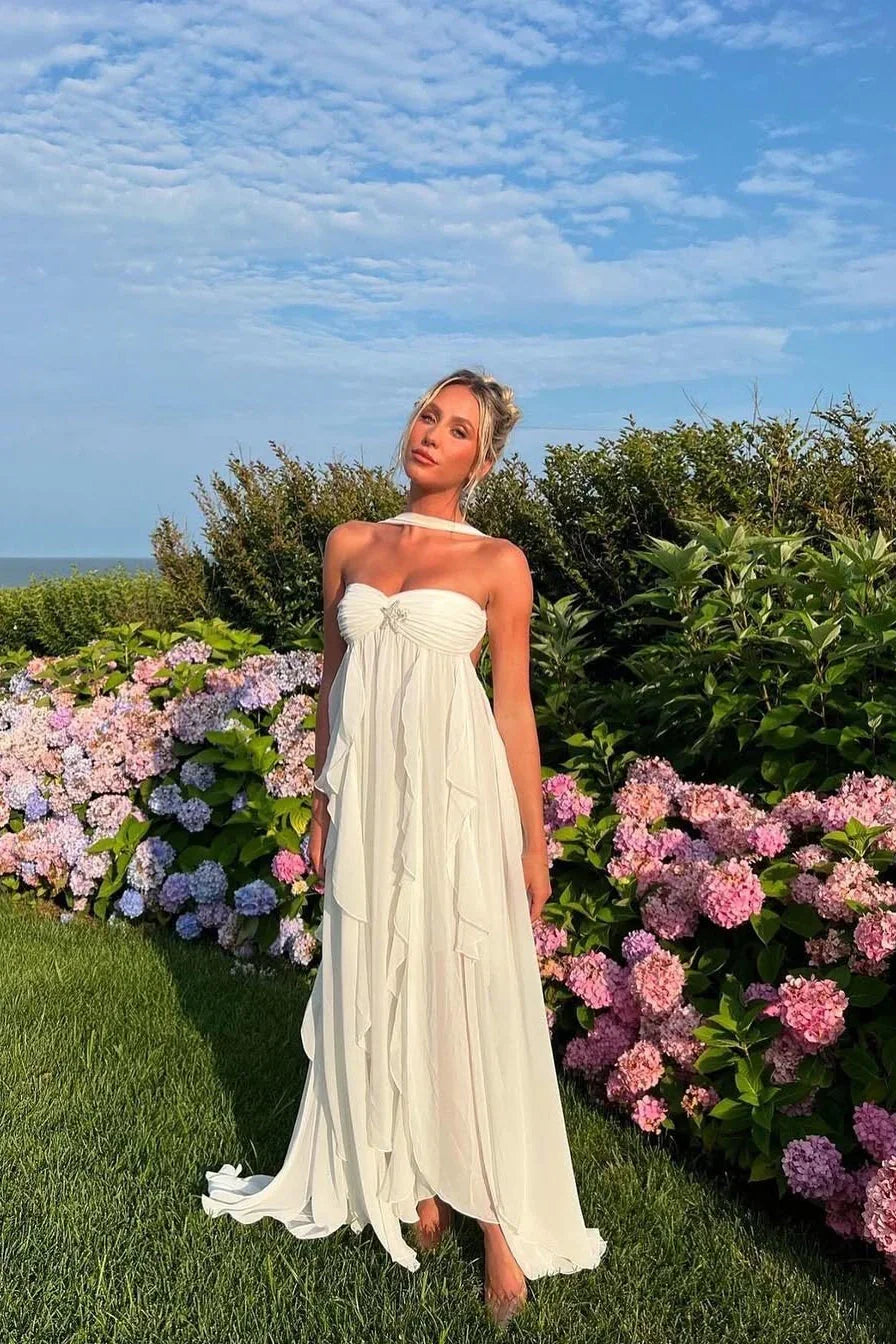 Maxi Dress for Women Fall Ruffle Detail Elegant Evening Dress for Special Occasions