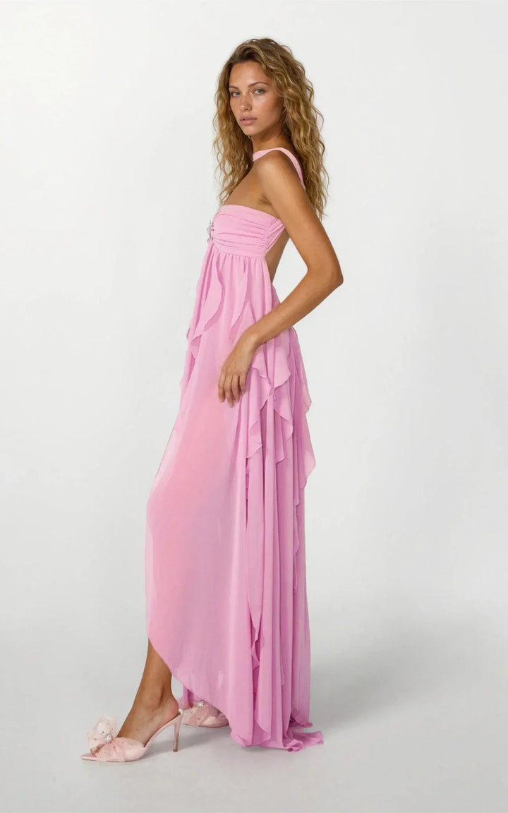 Maxi Dress for Women Fall Ruffle Detail Elegant Evening Dress for Special Occasions