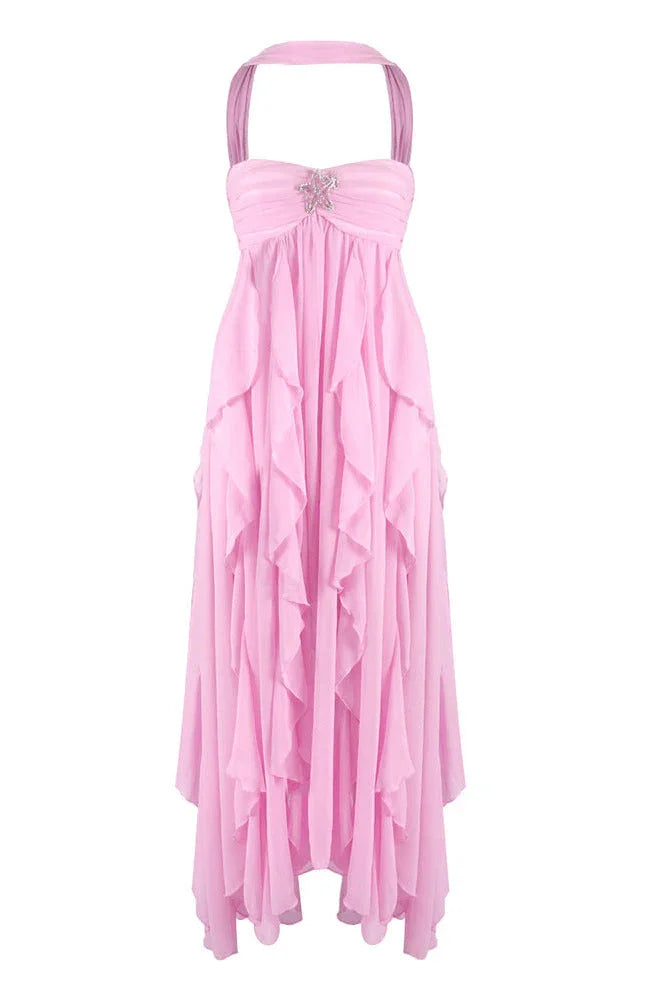 Maxi Dress for Women Fall Ruffle Detail Elegant Evening Dress for Special Occasions