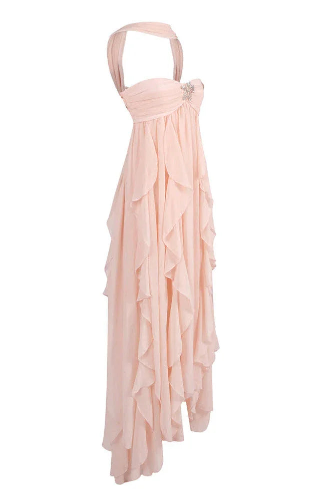 Maxi Dress for Women Fall Ruffle Detail Elegant Evening Dress for Special Occasions
