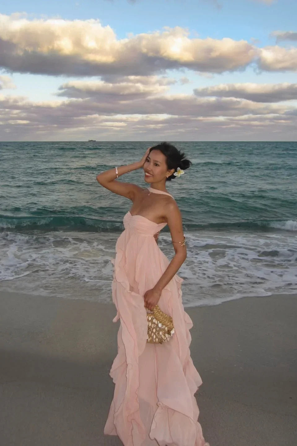 Maxi Dress for Women Fall Ruffle Detail Elegant Evening Dress for Special Occasions