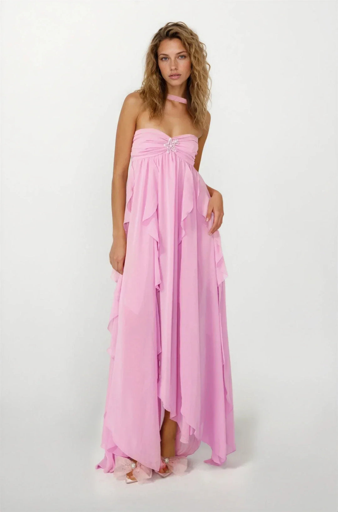 Maxi Dress for Women Fall Ruffle Detail Elegant Evening Dress for Special Occasions