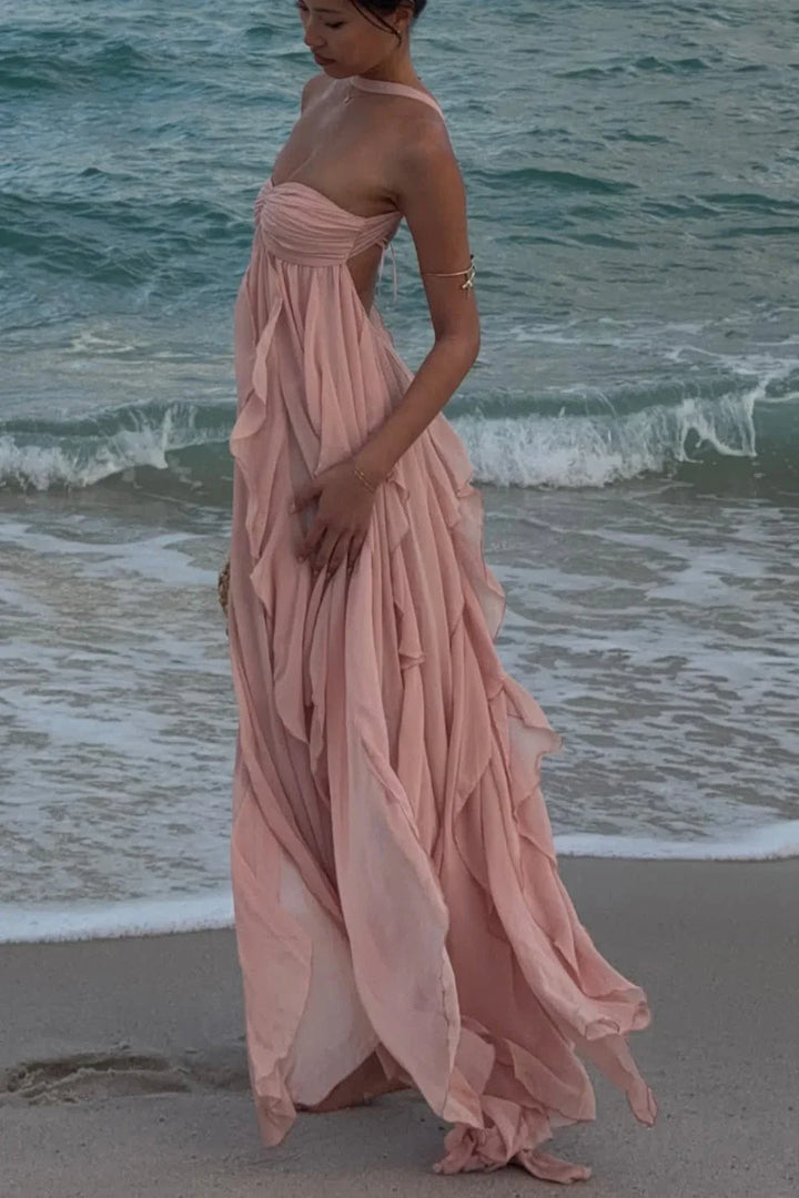 Maxi Dress for Women Fall Ruffle Detail Elegant Evening Dress for Special Occasions