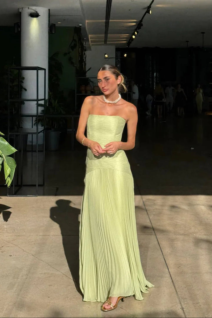 Floral Pleated Maxi Dress for Women Fall Wedding Guest Dress for Special Occasions