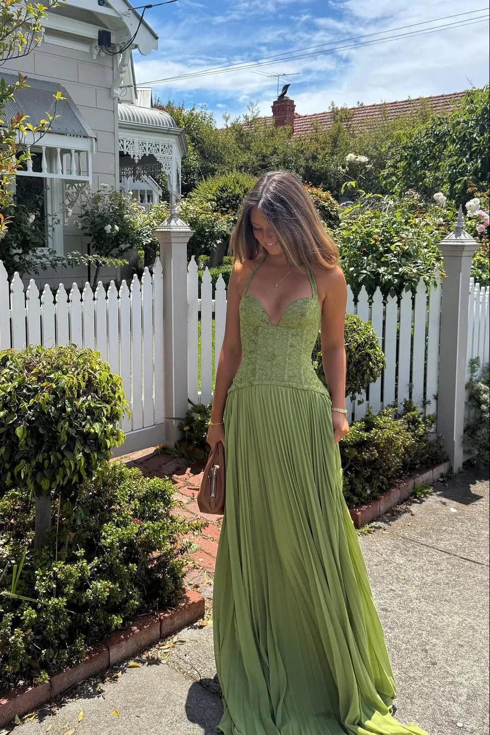 Maxi Dress for Women Fall Pleated Corset Dress for Weddings and Special Occasions