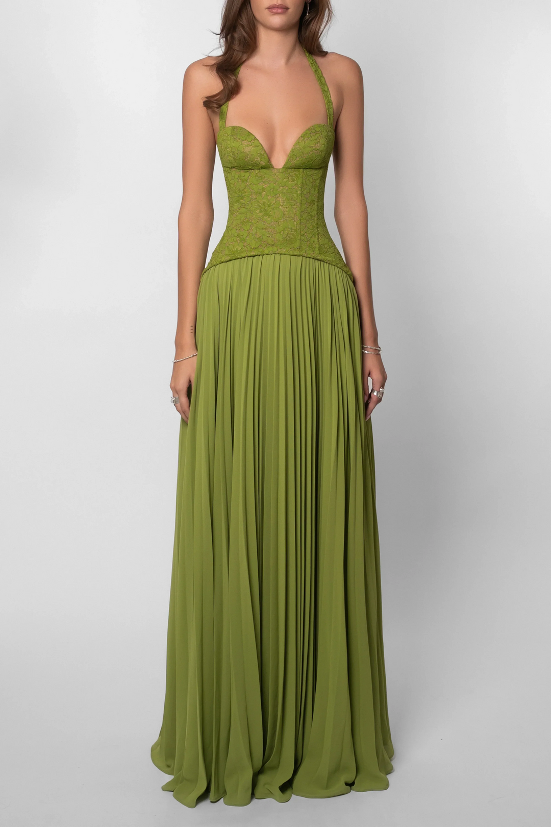 Maxi Dress for Women Fall Pleated Corset Dress for Weddings and Special Occasions