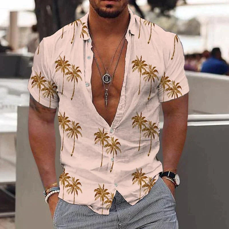 Men's Short-Sleeve Printed Hawaiian Shirt