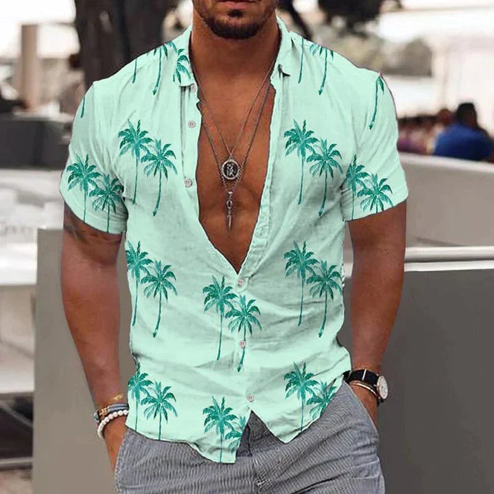 Men's Short-Sleeve Printed Hawaiian Shirt