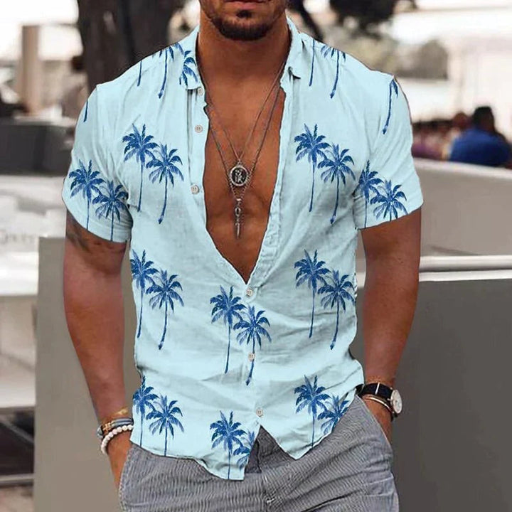Men's Short-Sleeve Printed Hawaiian Shirt