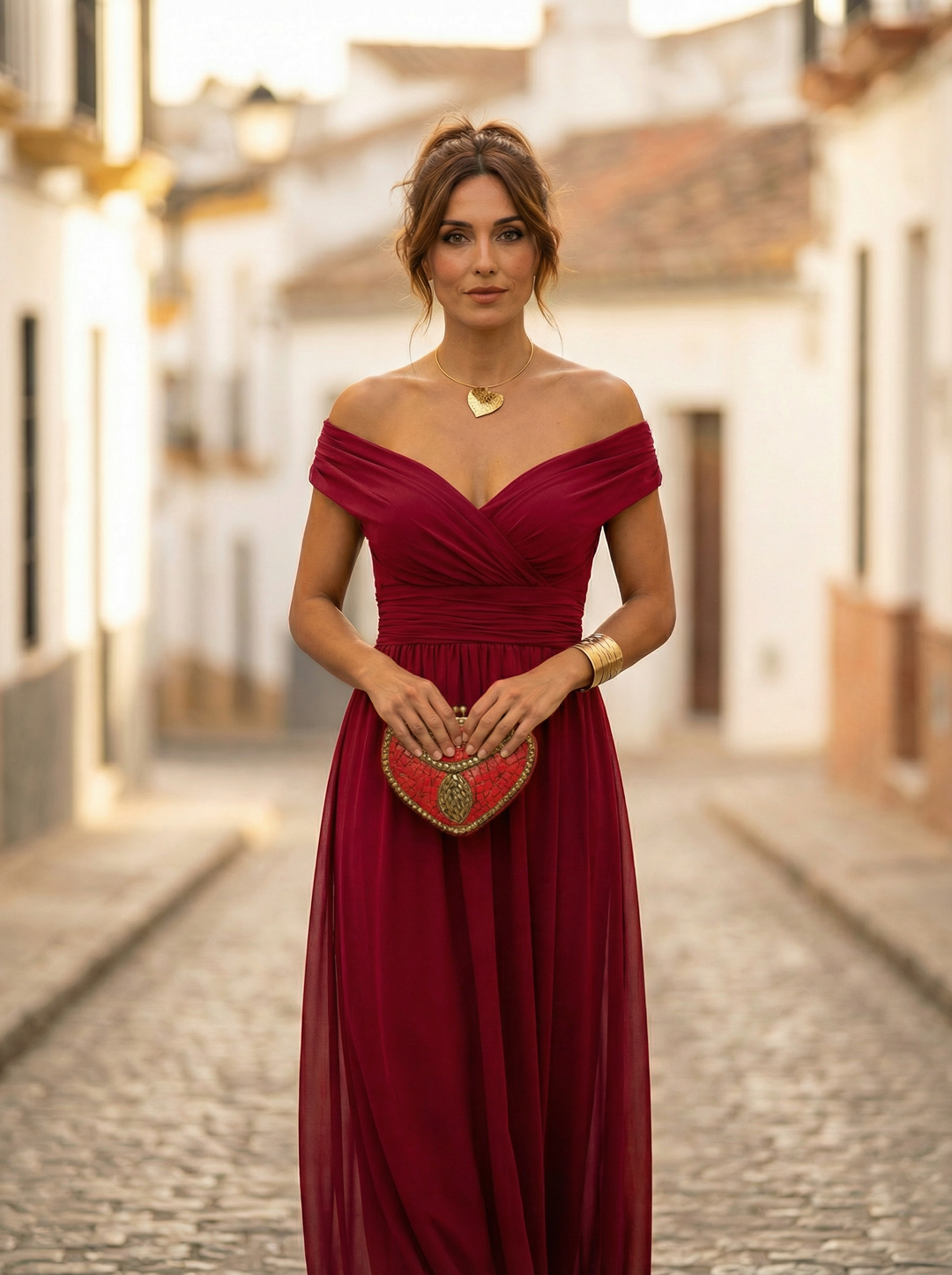 Women's Long Off-Shoulder Evening Dress Elegant Autumn Formal Occasion