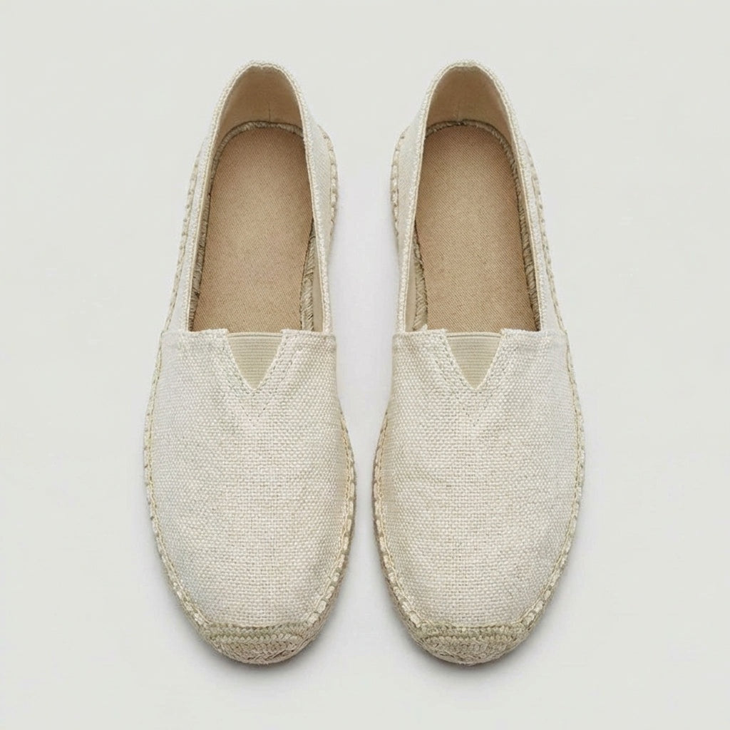 Men's Slip-On Linen Espadrilles with Jute Sole