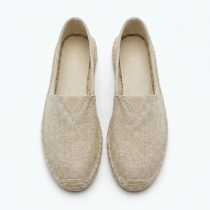 Men's Slip-On Linen Espadrilles with Jute Sole