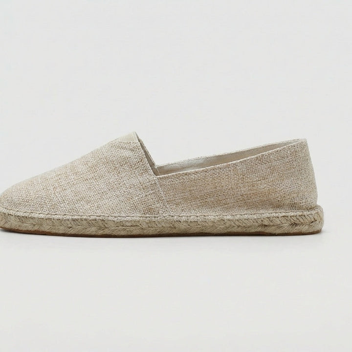 Men's Slip-On Linen Espadrilles with Jute Sole