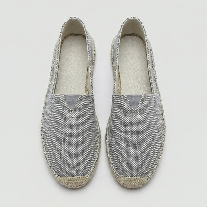 Men's Slip-On Linen Espadrilles with Jute Sole